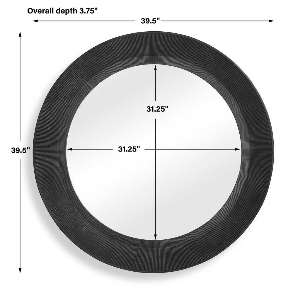 Uttermost Montgomery Round Black Mirror