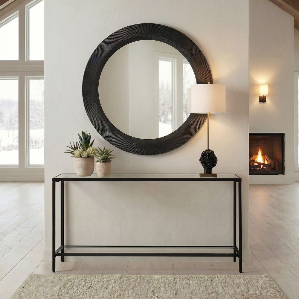 Uttermost Montgomery Round Black Mirror