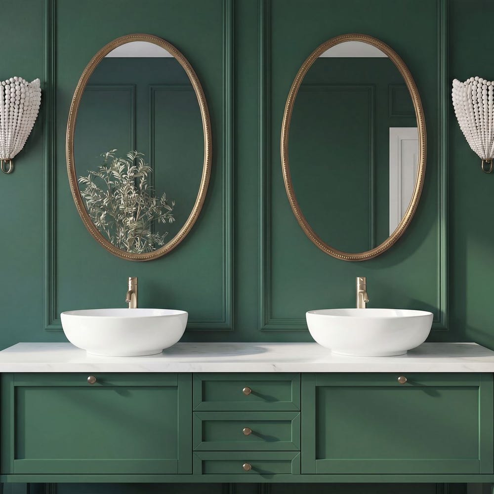 Uttermost Ellis Beaded Brass Oval Mirror