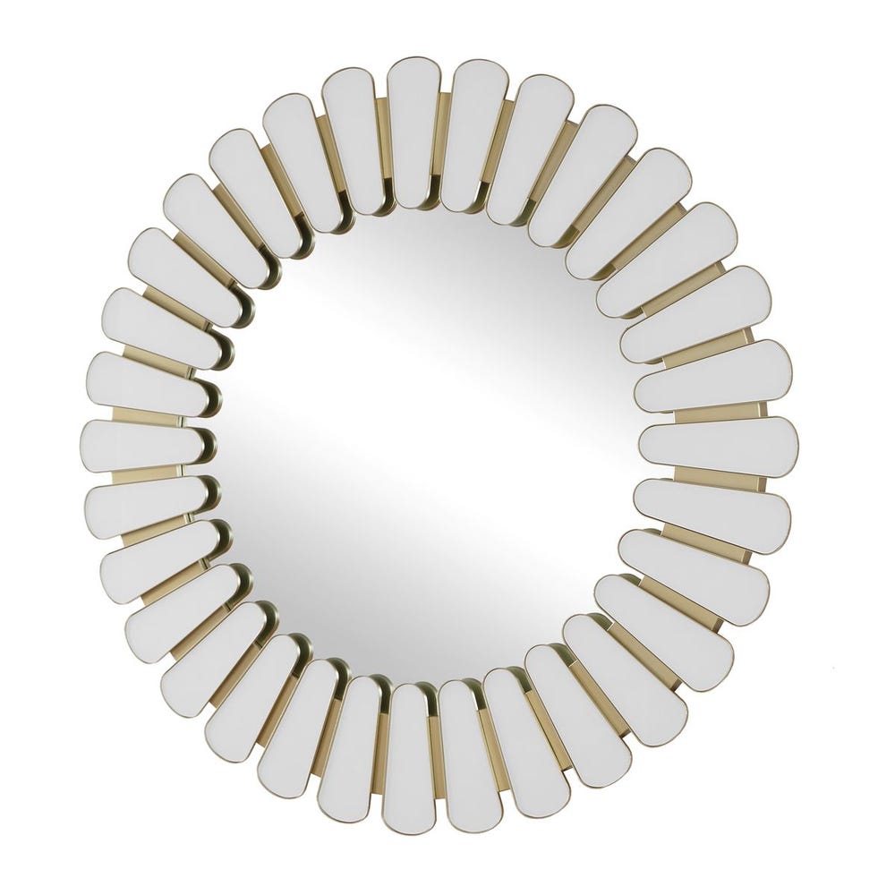 Uttermost Miran White Glass Round Mirror