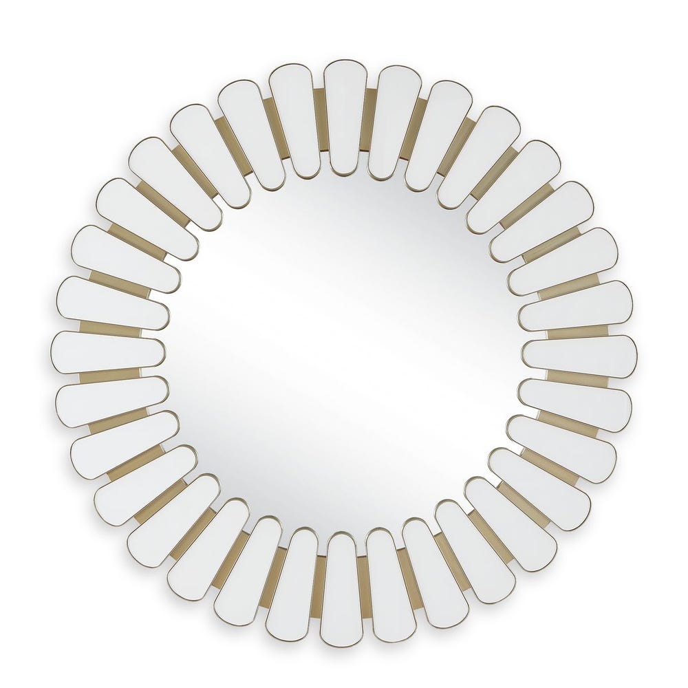Uttermost Miran White Glass Round Mirror