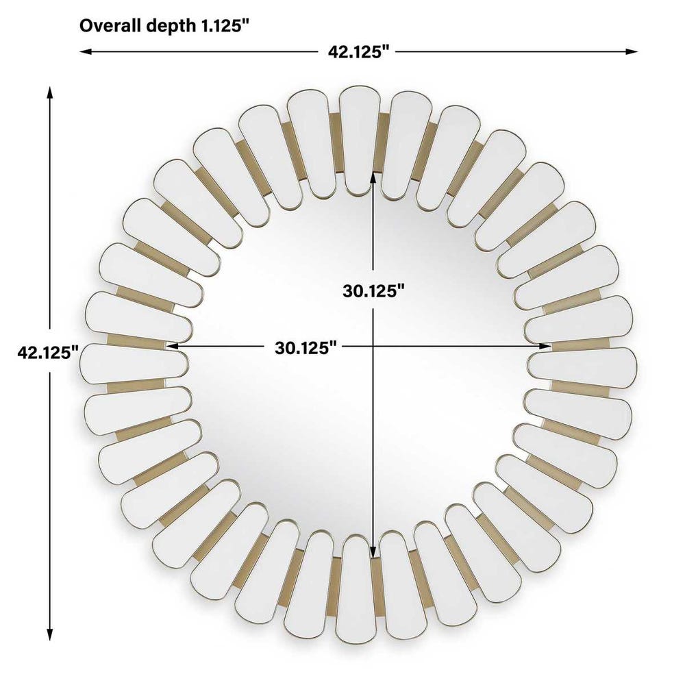 Uttermost Miran White Glass Round Mirror