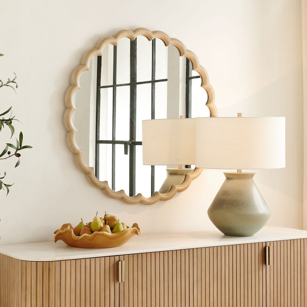 Uttermost Cerrito Burnished Ivory Round Mirror