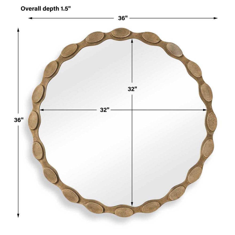 Uttermost Marietta Round Brass Mirror