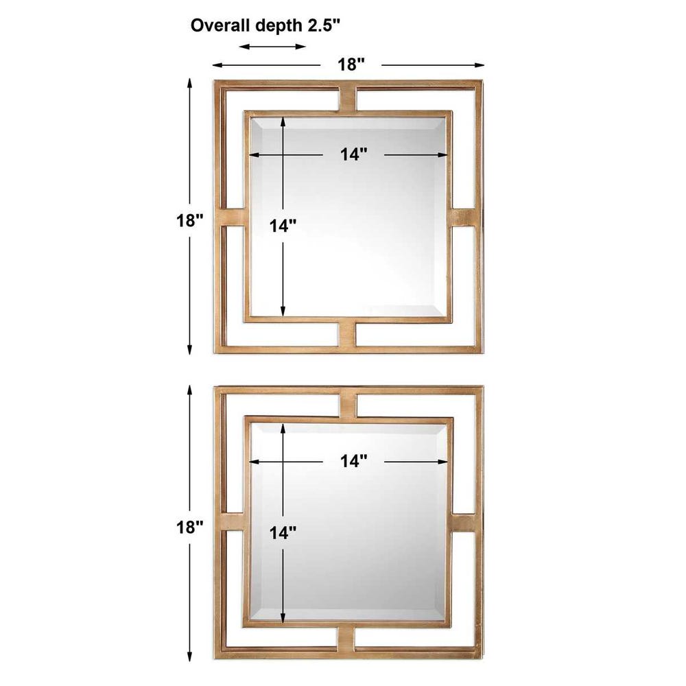 Allick Gold Square Mirrors - Set of 2 by Uttermost