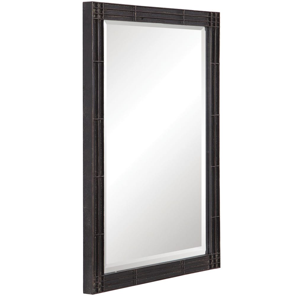 Uttermost Gower Aged Black Vanity Mirror