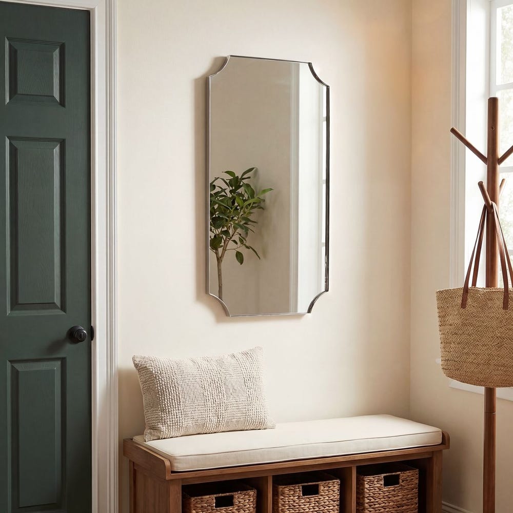 Uttermost Lennox Scalloped Corner Mirror