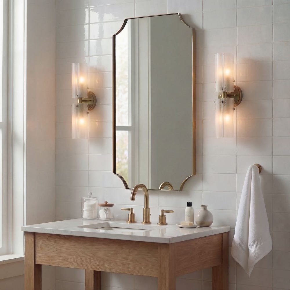 Uttermost Lennox Scalloped Corner Mirror