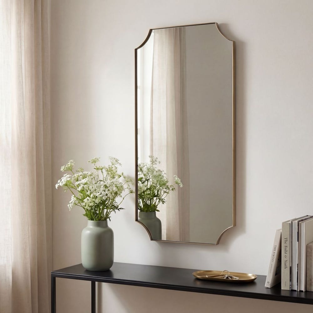 Uttermost Lennox Scalloped Corner Mirror