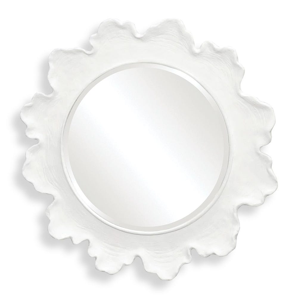 Uttermost Sea Coral White Round Mirror