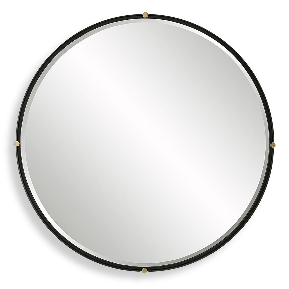 Uttermost Bonded Round Black Mirror