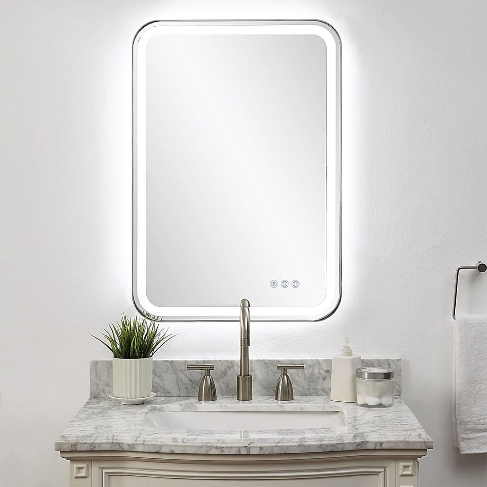 Uttermost Crofton Lighted Nickel Vanity Mirror