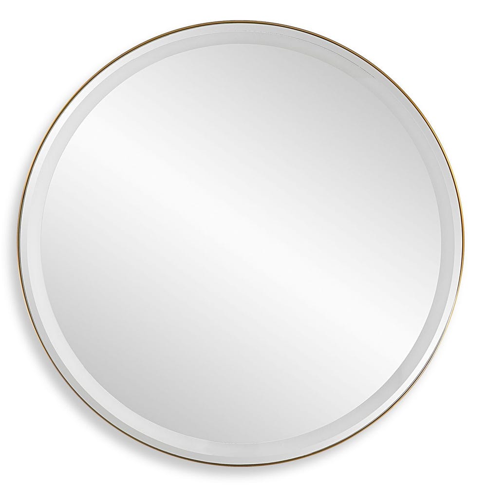 Uttermost Crofton Lighted Brass Round Mirror