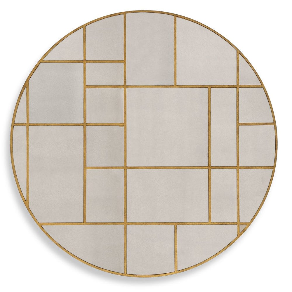 Uttermost Geometric Round Mirror
