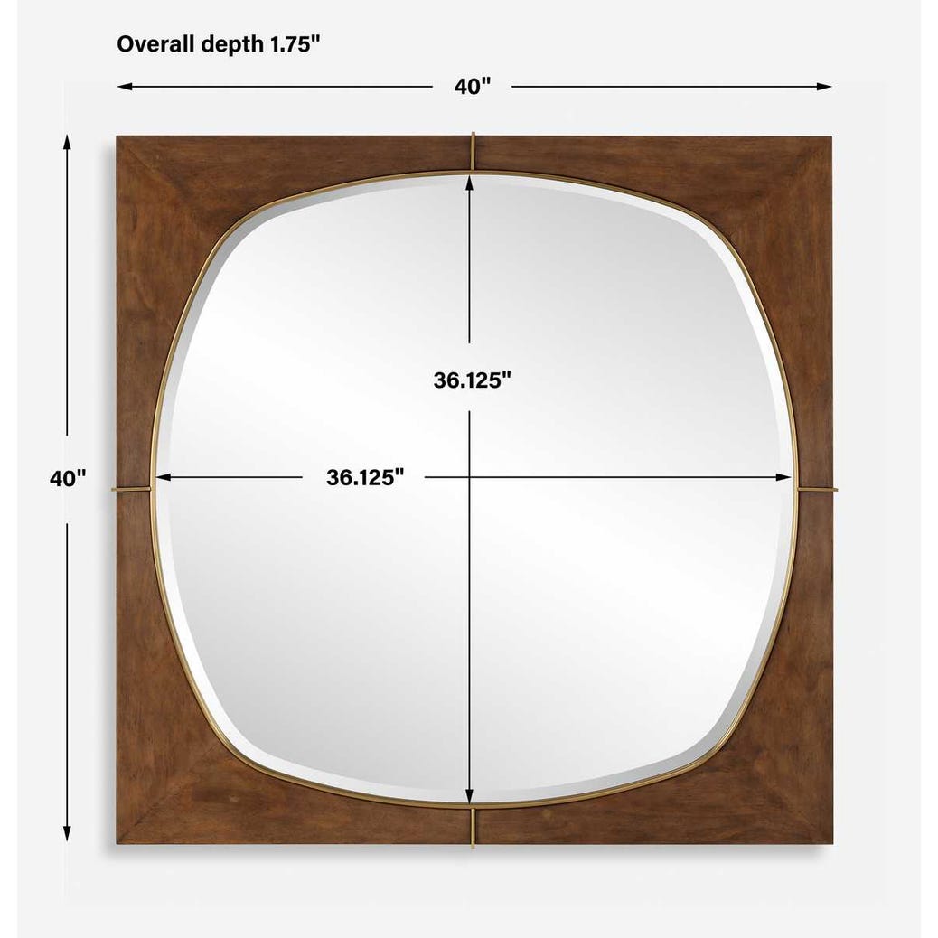 Uttermost Garonne Square Walnut Mirror