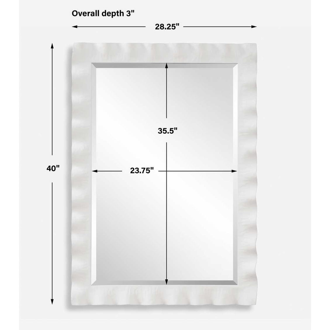 Uttermost Haya White Scalloped Mirror