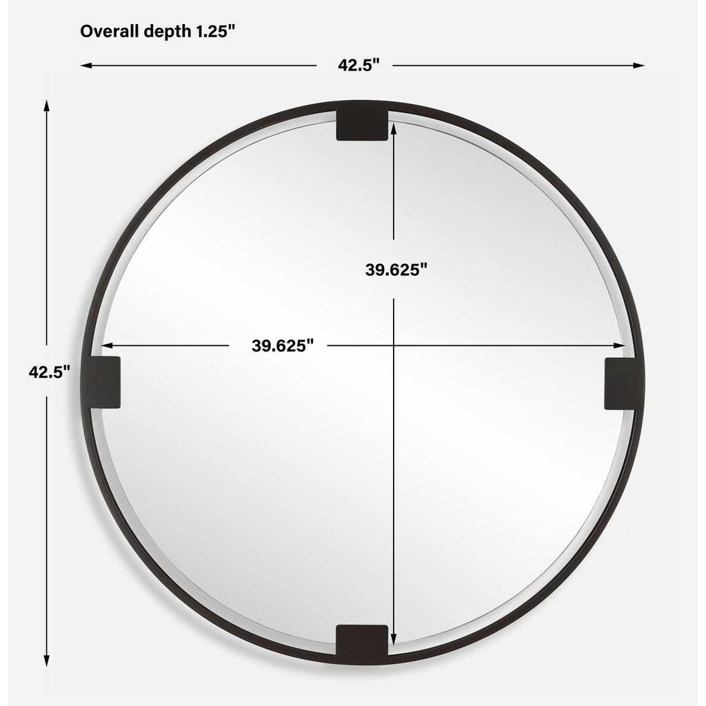 Uttermost Cornelia Black Round Mirror