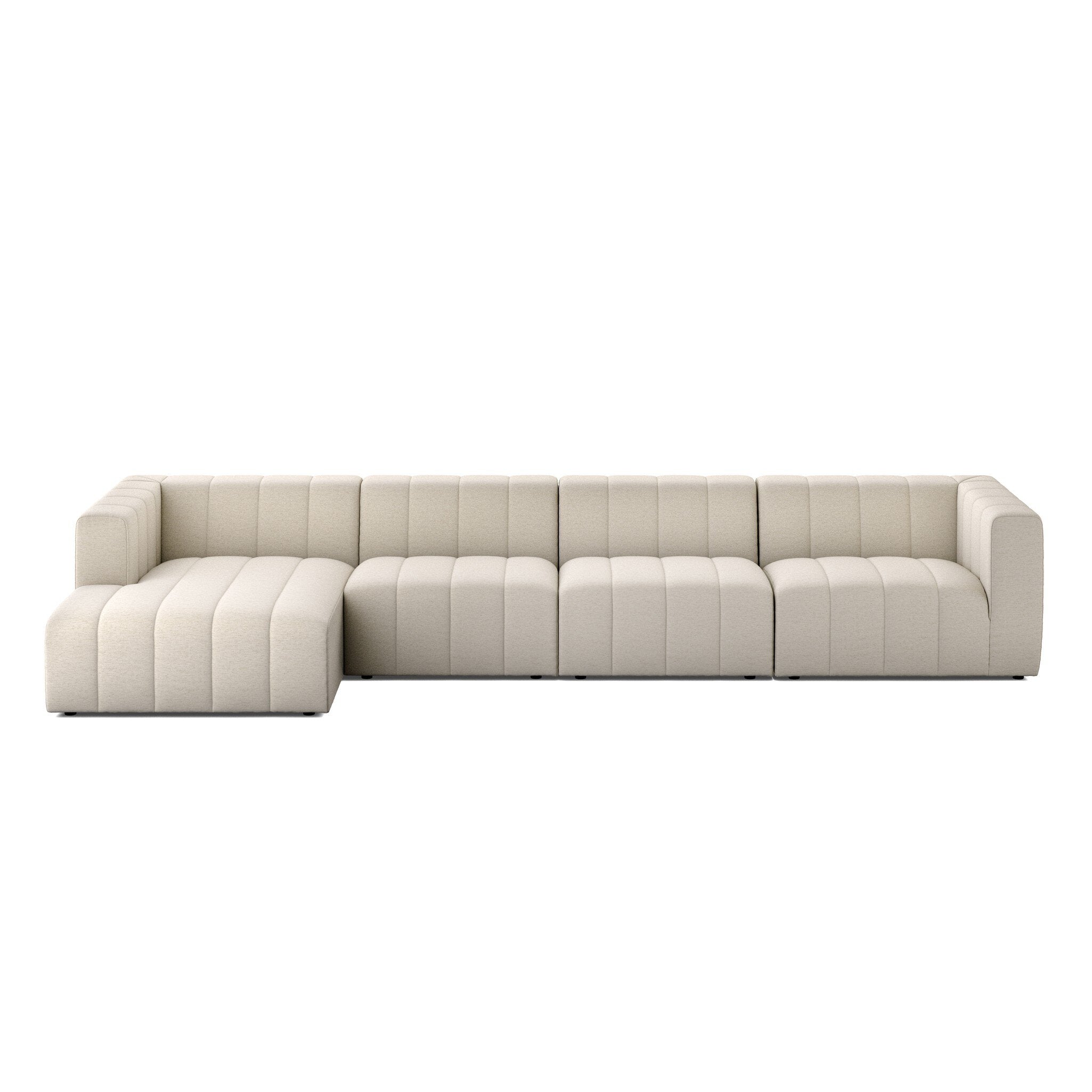 Langham Channeled 4-Piece Sectional - Crypton Nomad Snow