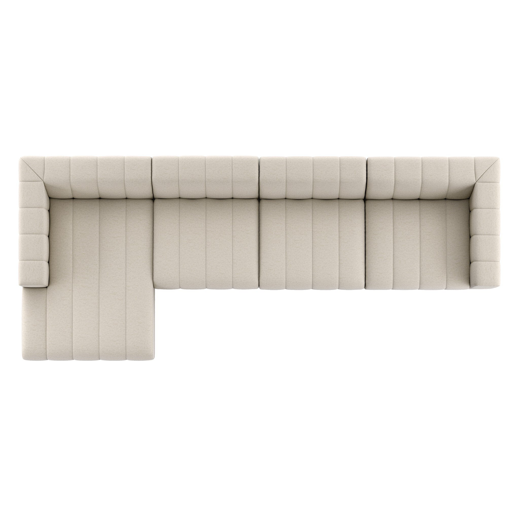 Langham Channeled 4-Piece Sectional - Crypton Nomad Snow