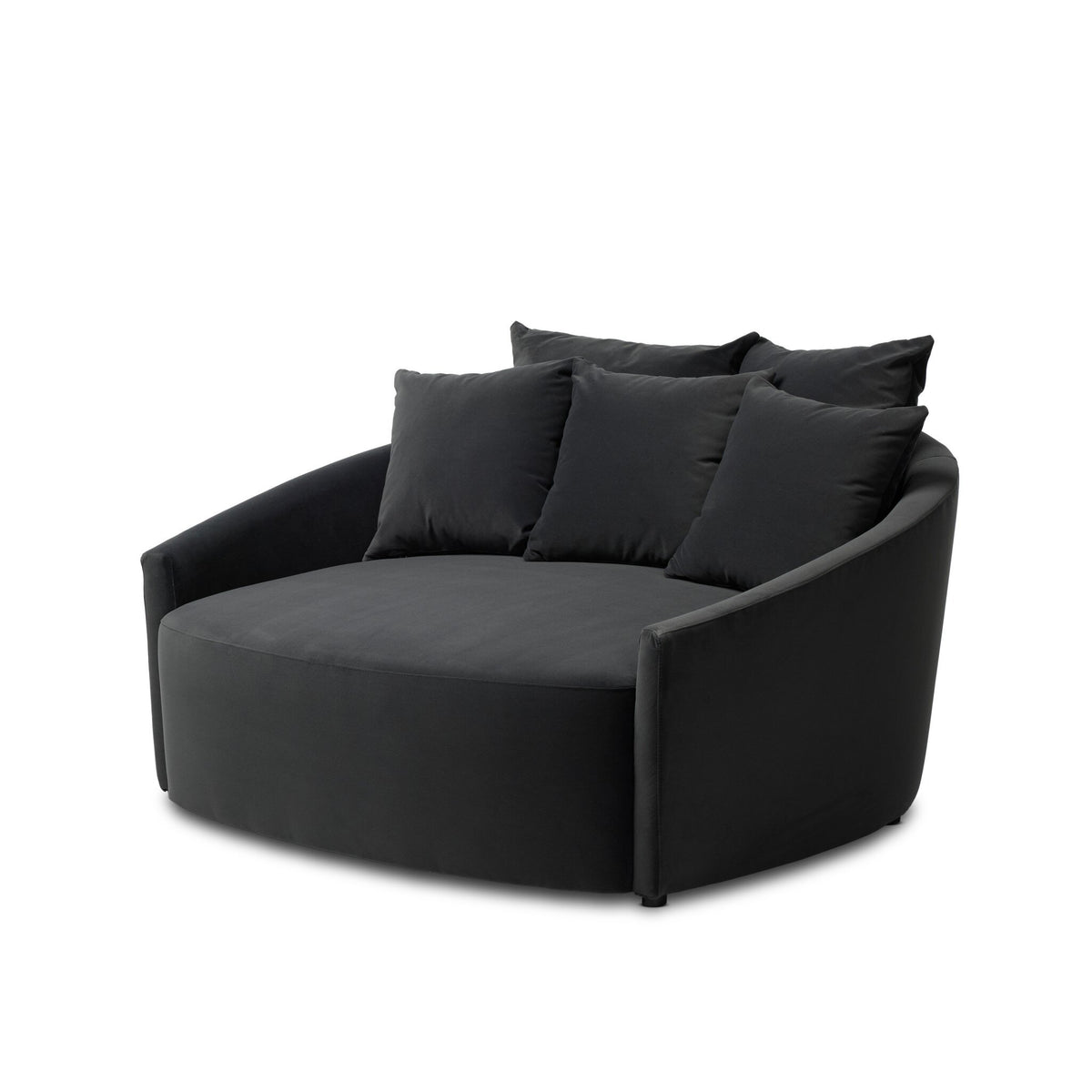 Chloe Media Lounger - Modern Velvet Charcoal