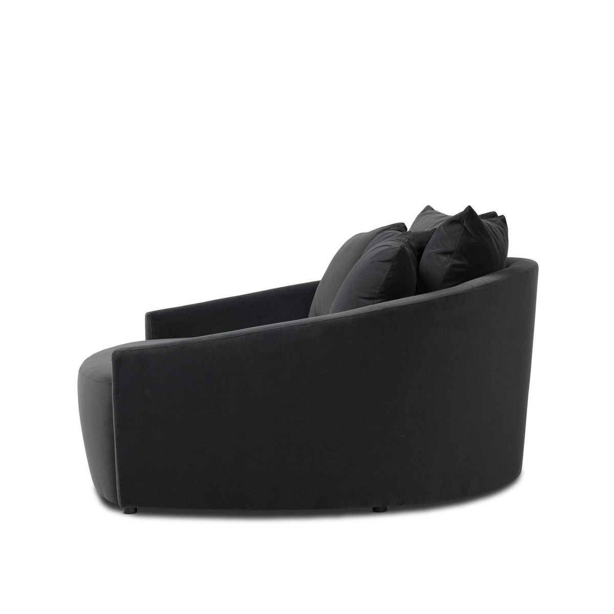 Chloe Media Lounger - Modern Velvet Charcoal