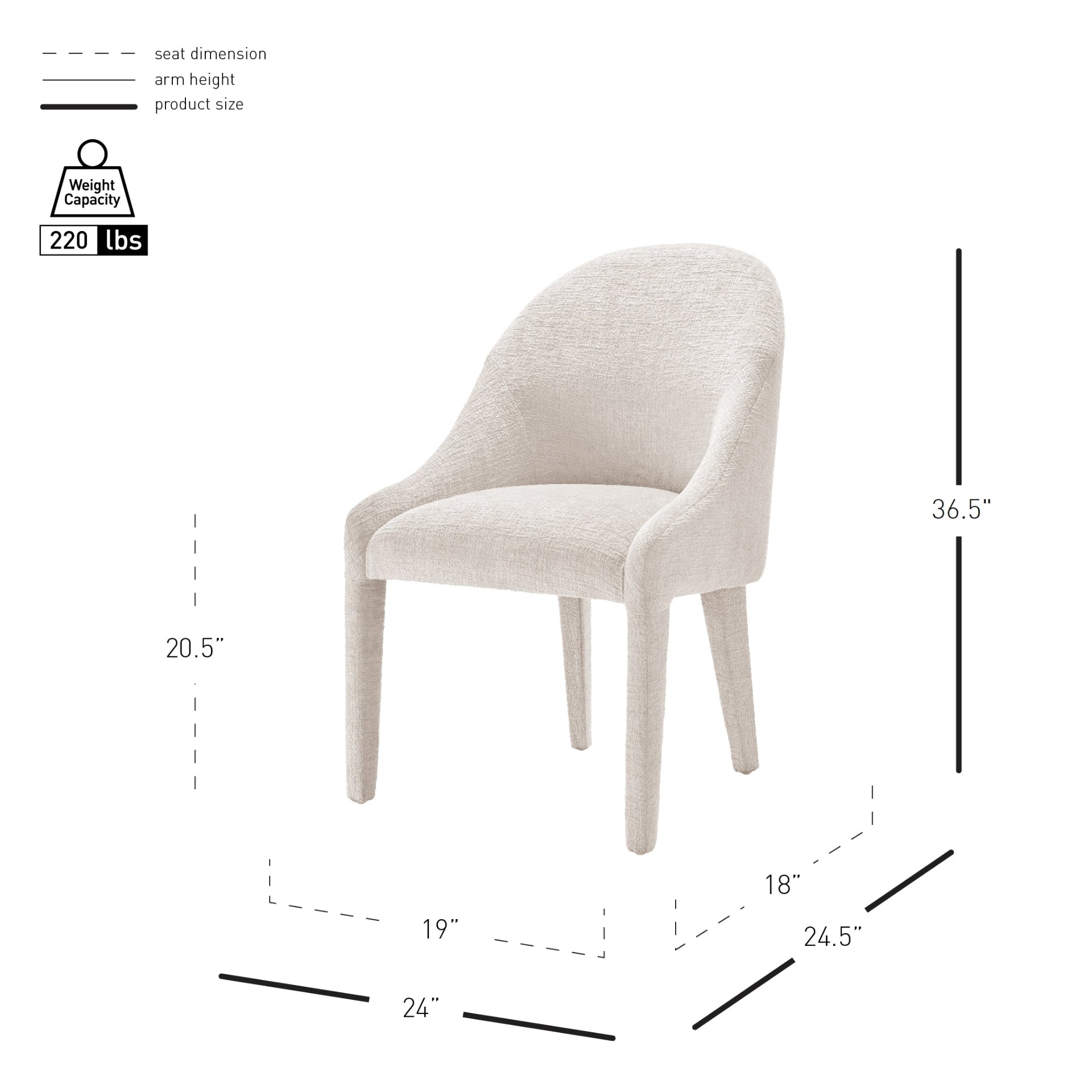 Stacy Chenille Dining Side Chair - Seville Beige