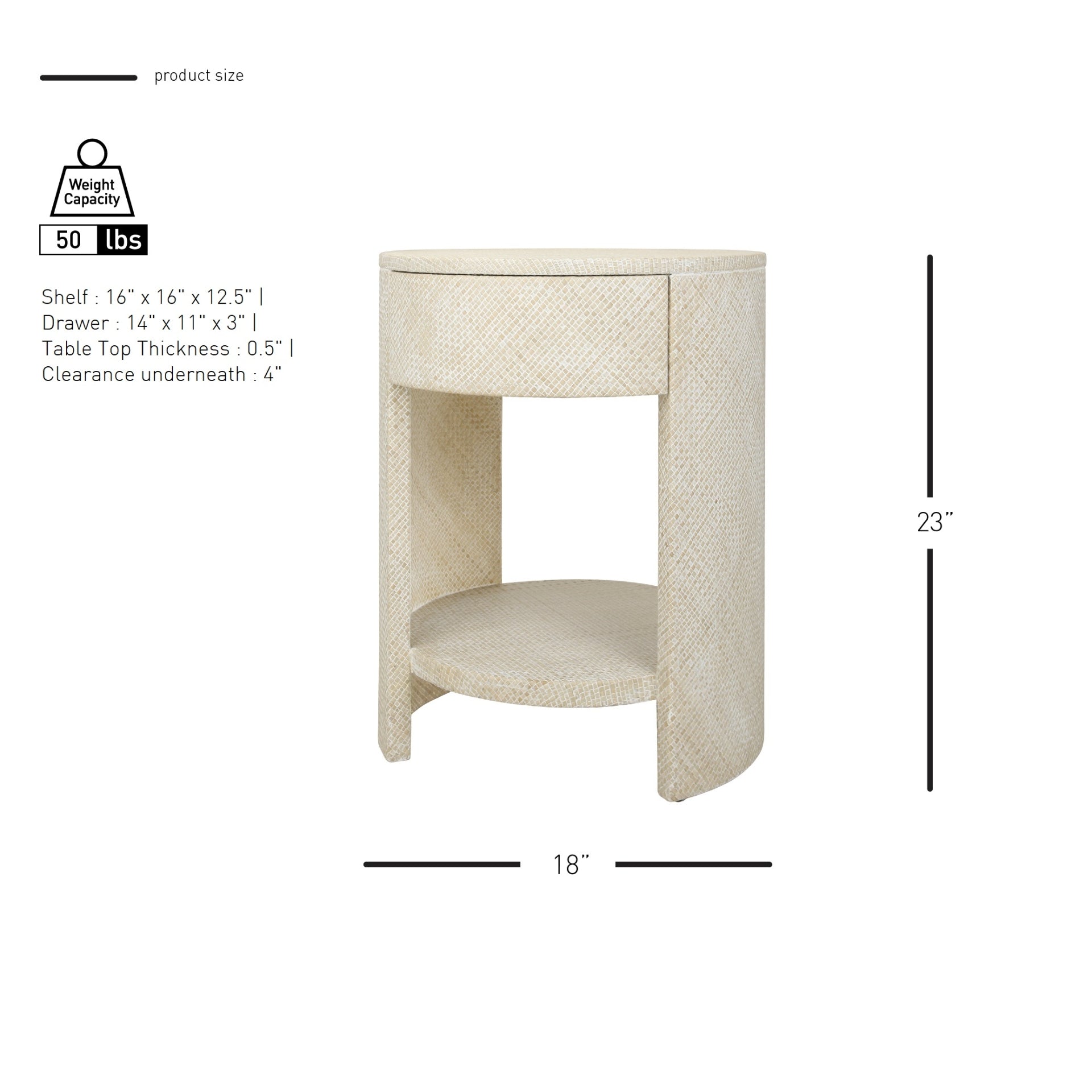 Zivon Round Nightstand