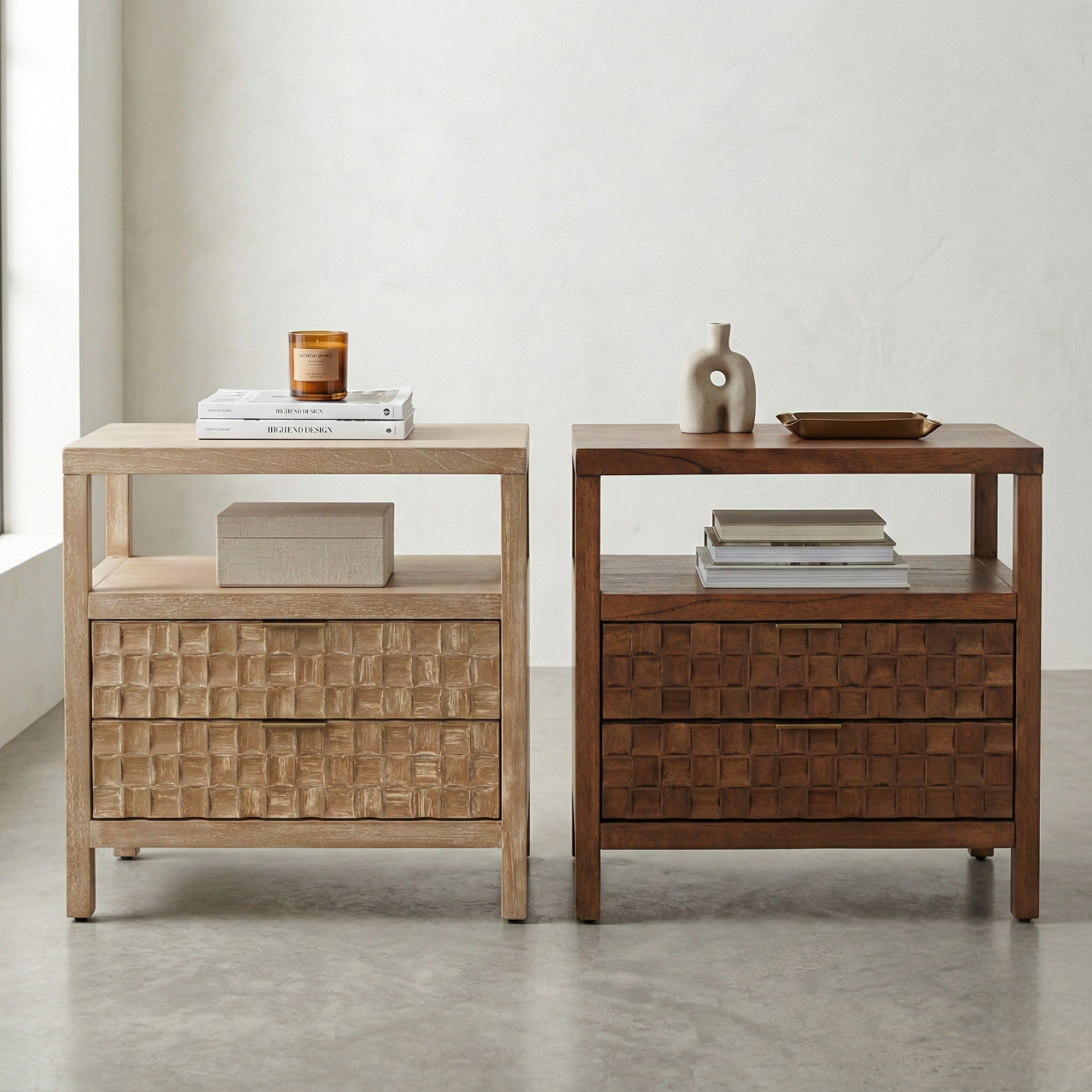 Terrena 2 Drawers Nightstand/Side Table