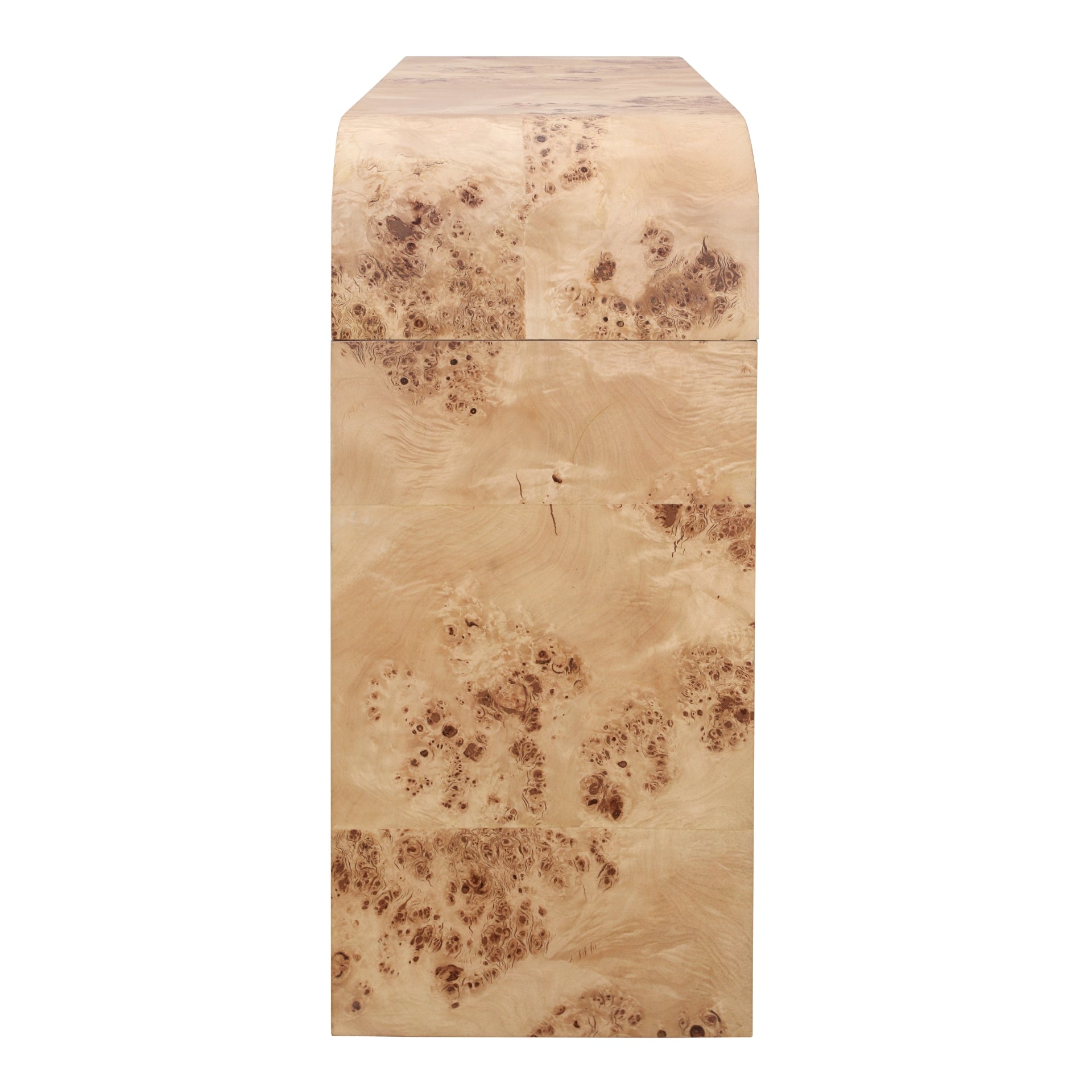 Veyra Burl Wood 2 Drawers Console Table with Shelf - Natural Burl
