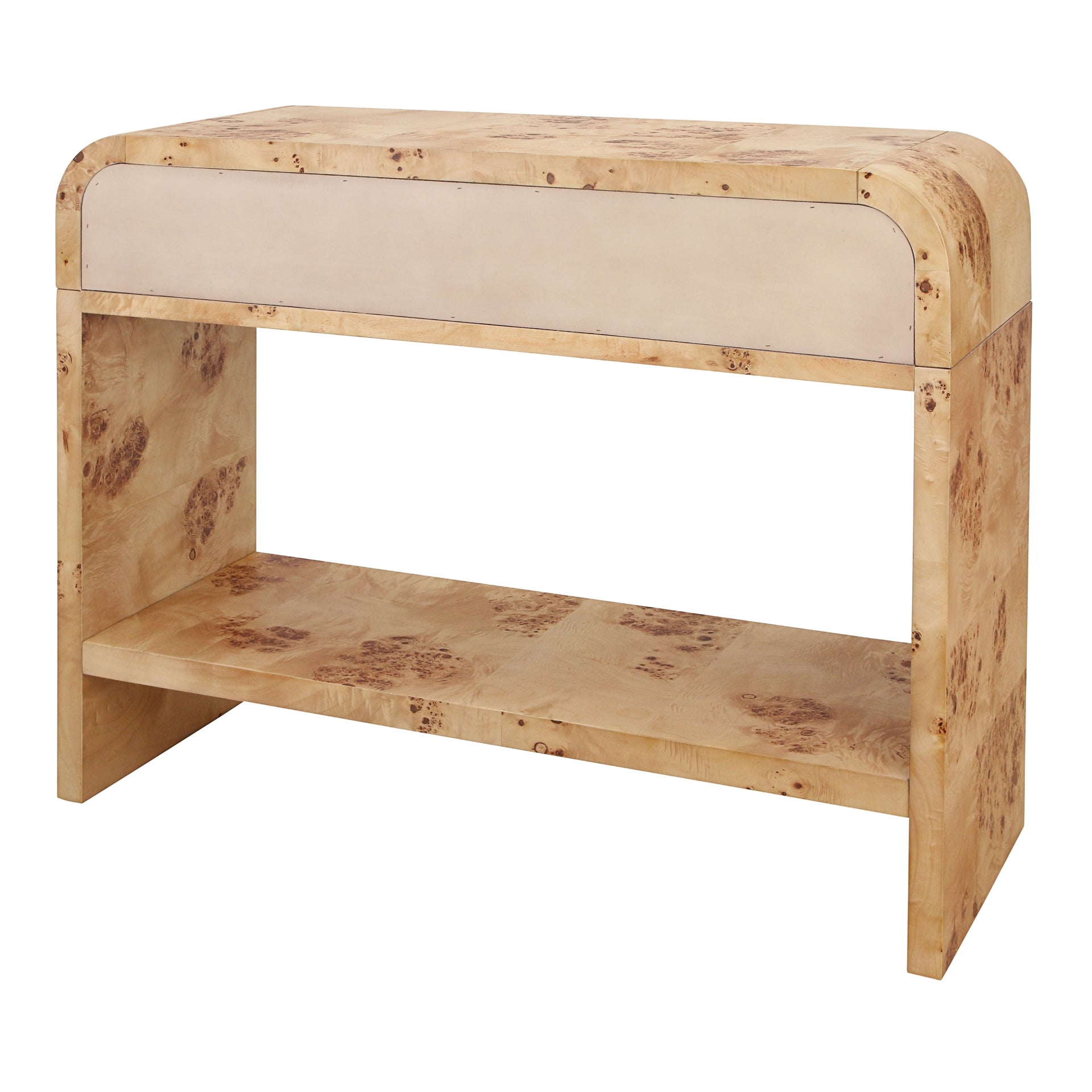 Veyra Burl Wood 2 Drawers Console Table with Shelf - Natural Burl