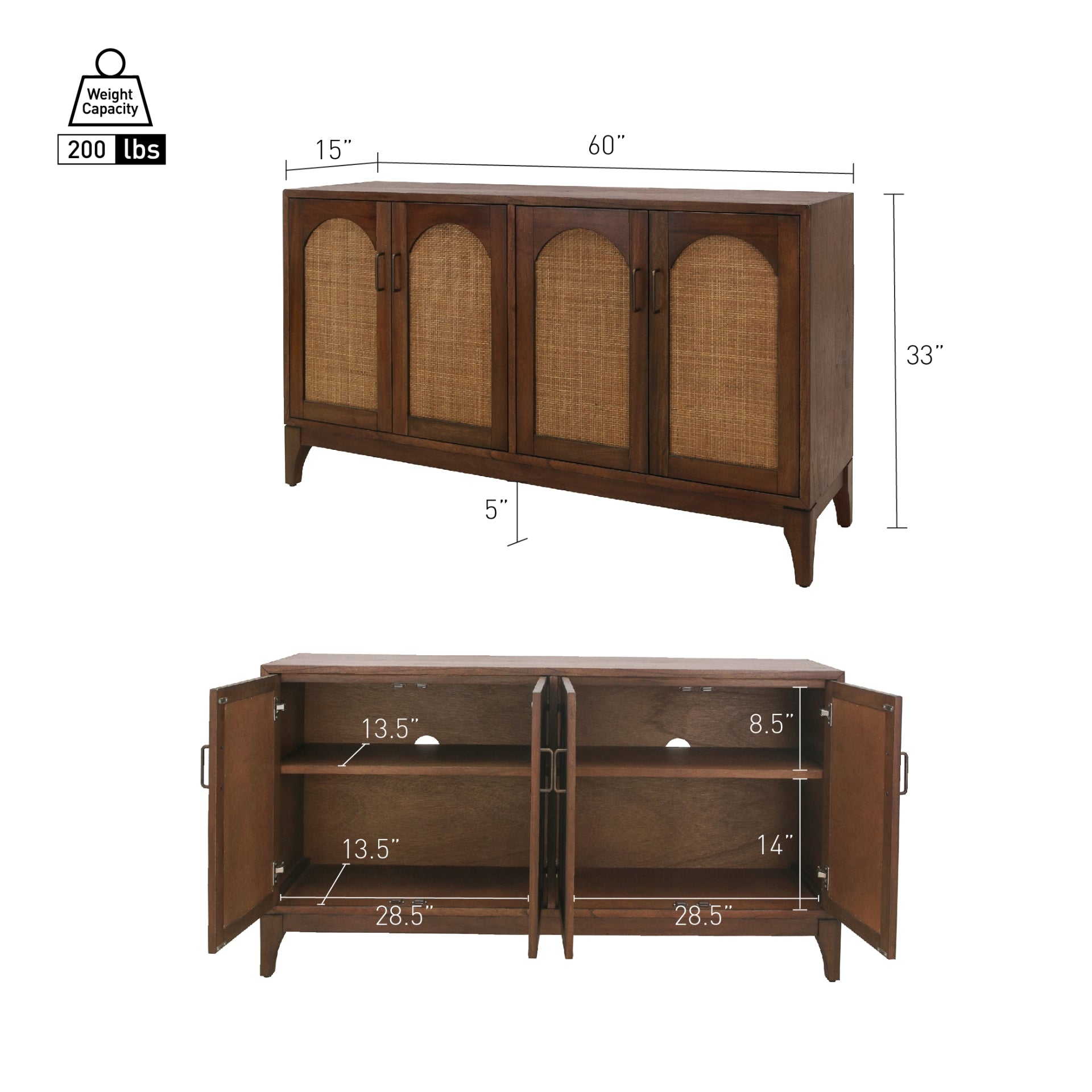 Chantilly 4 Doors Buffet/Sideboard