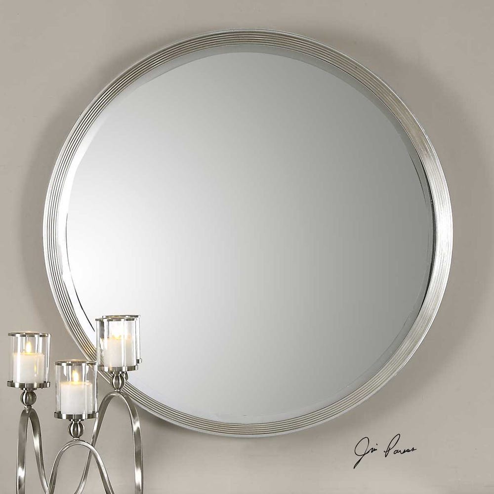 Uttermost Serenza Round Silver Mirror by Uttermost