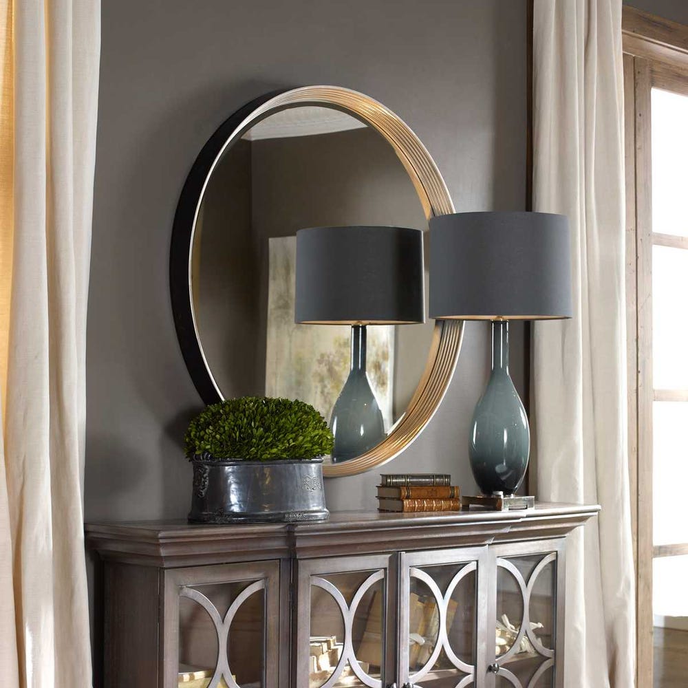 Uttermost Serenza Round Silver Mirror by Uttermost