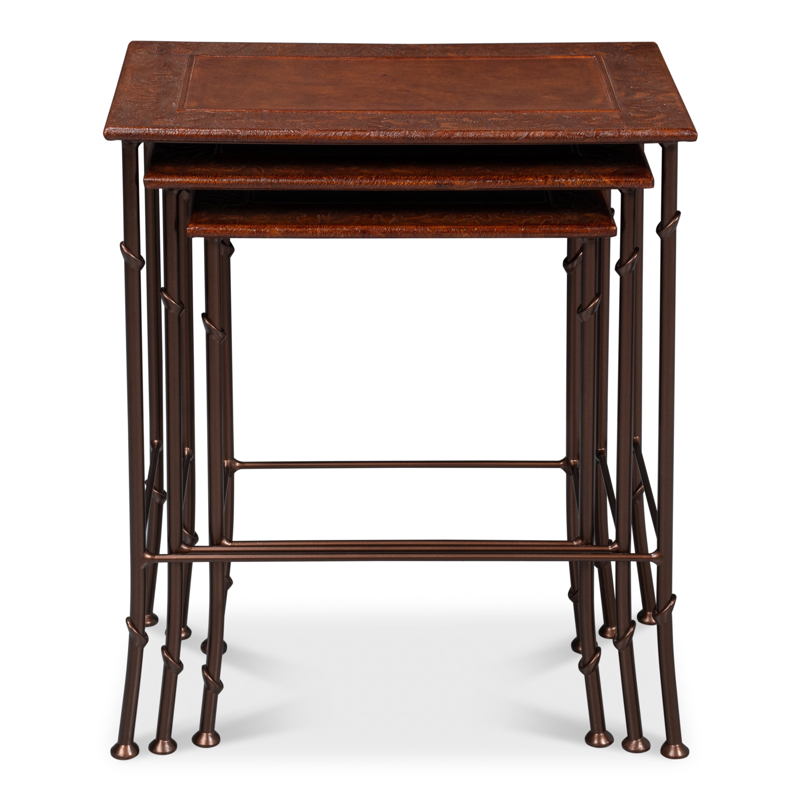 Kew Gardens Leather Nesting Tables