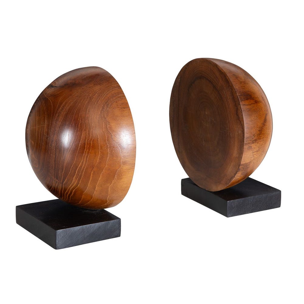 Uttermost Teak and Noir Bookends - Set of 2