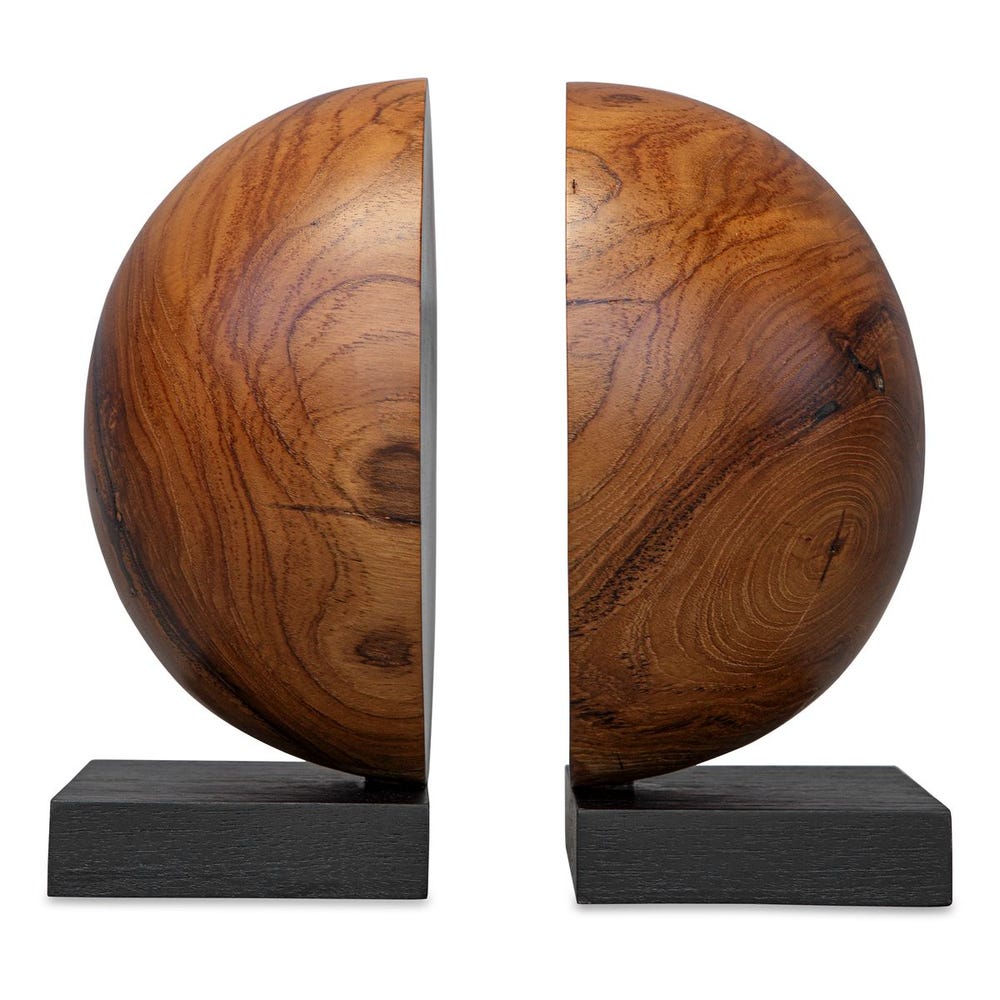 Uttermost Teak and Noir Bookends - Set of 2