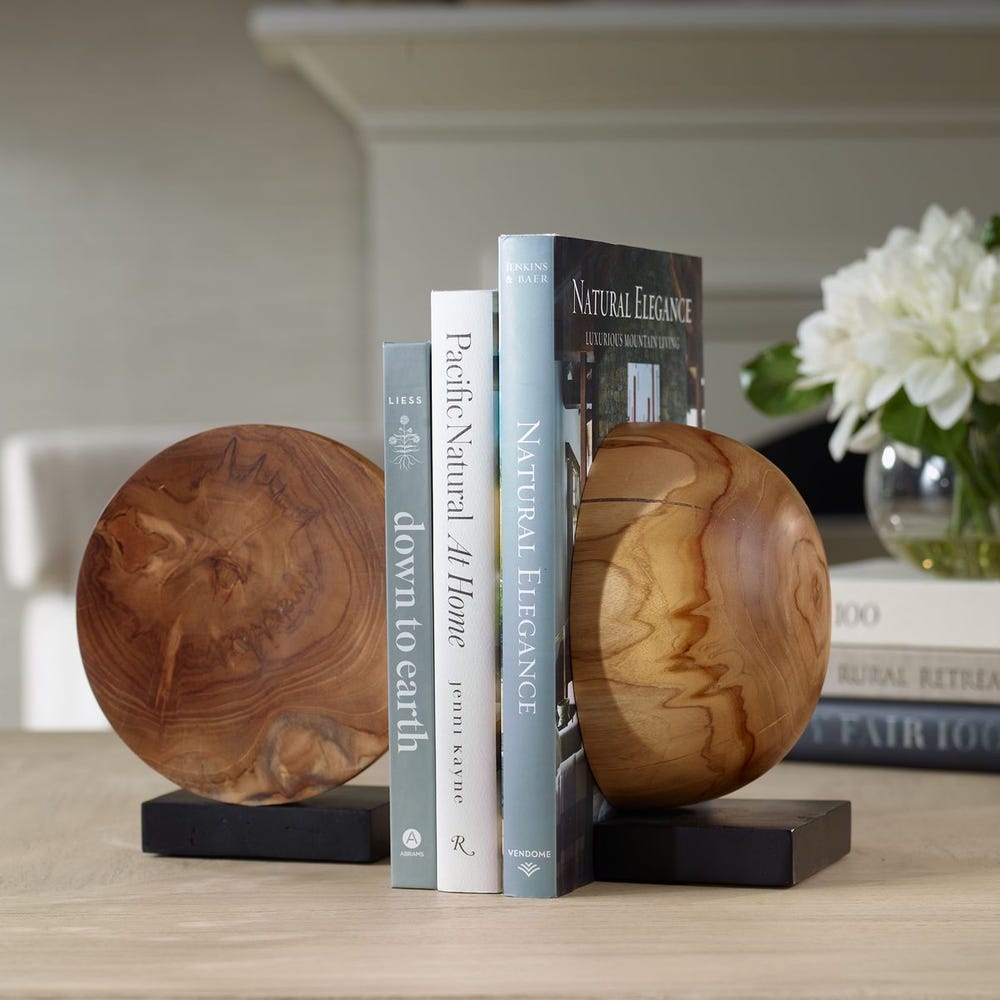Uttermost Teak and Noir Bookends - Set of 2