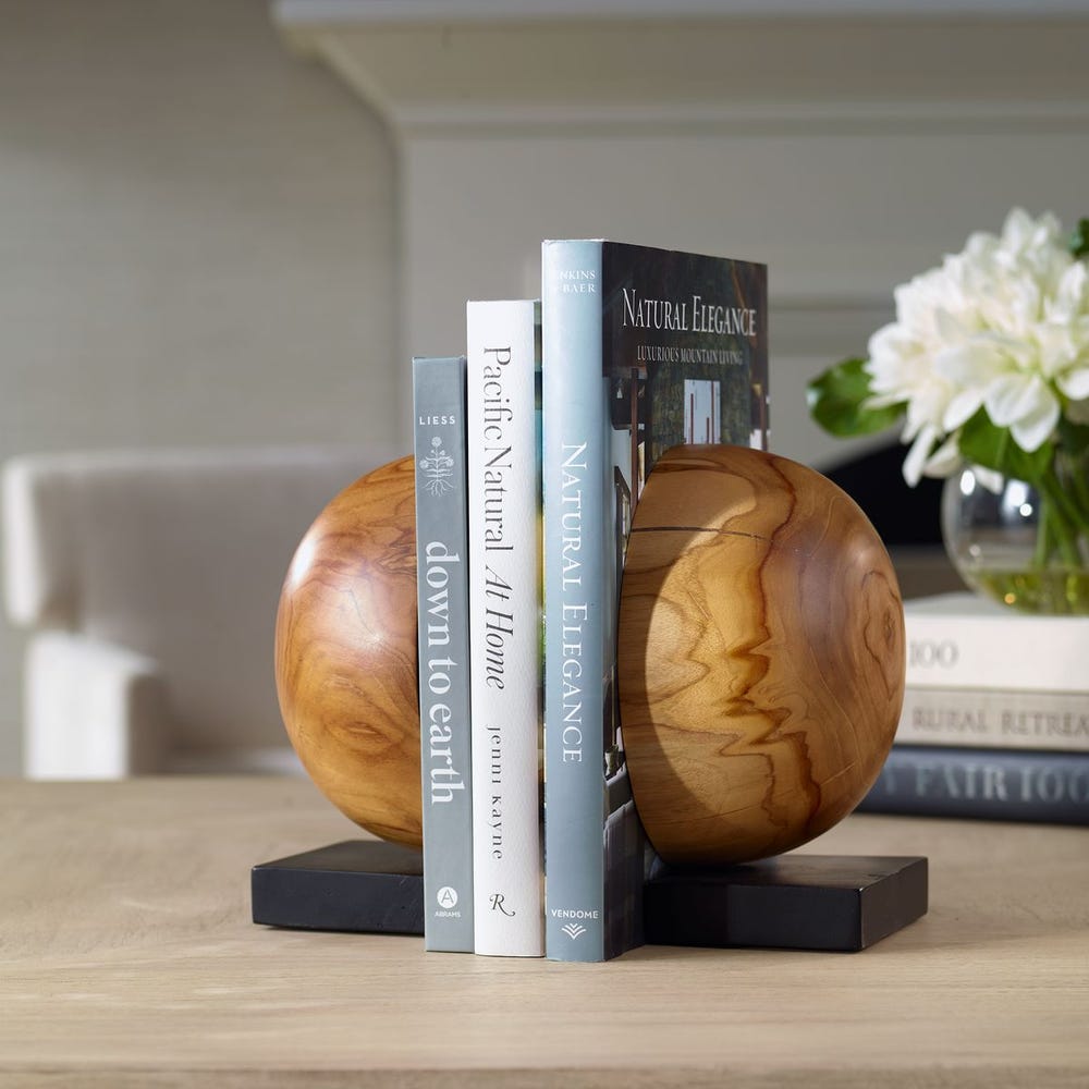 Uttermost Teak and Noir Bookends - Set of 2