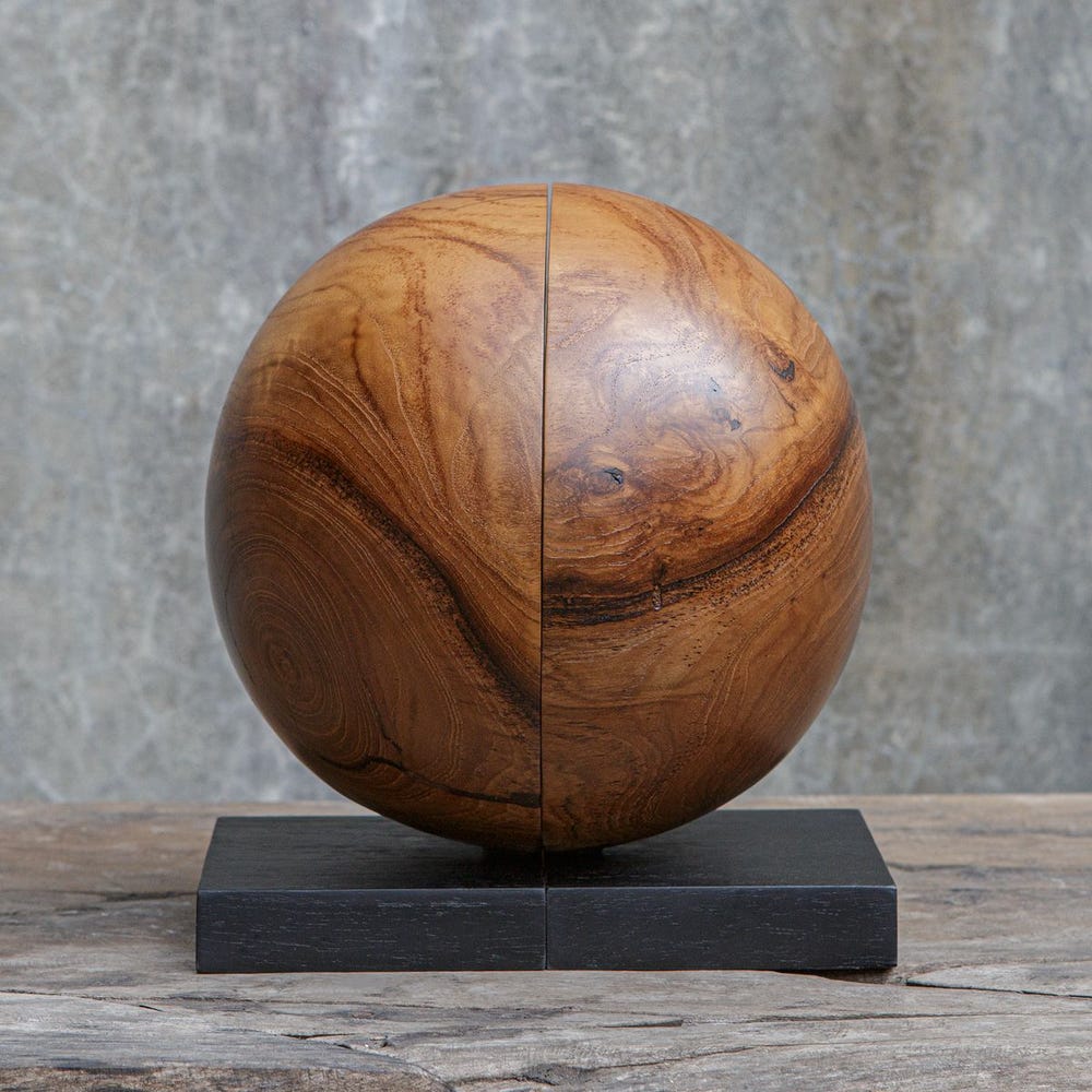 Uttermost Teak and Noir Bookends - Set of 2
