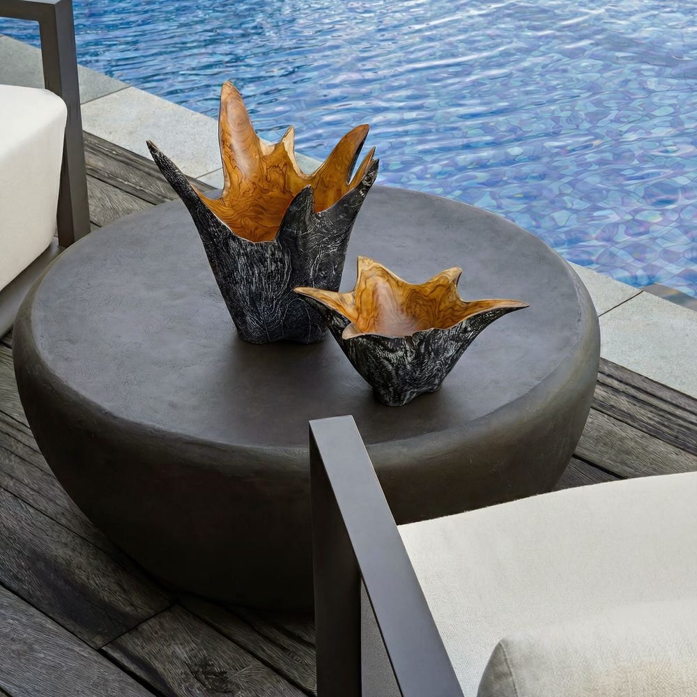Uttermost Starpetal Indoor-Outdoor Wooden Bowls - Set of 2