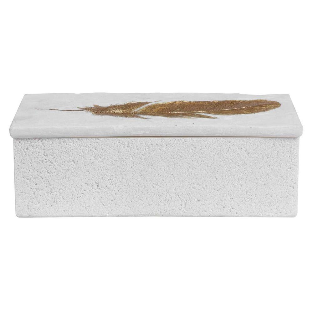 Uttermost Nephele White Stone Box by Uttermost