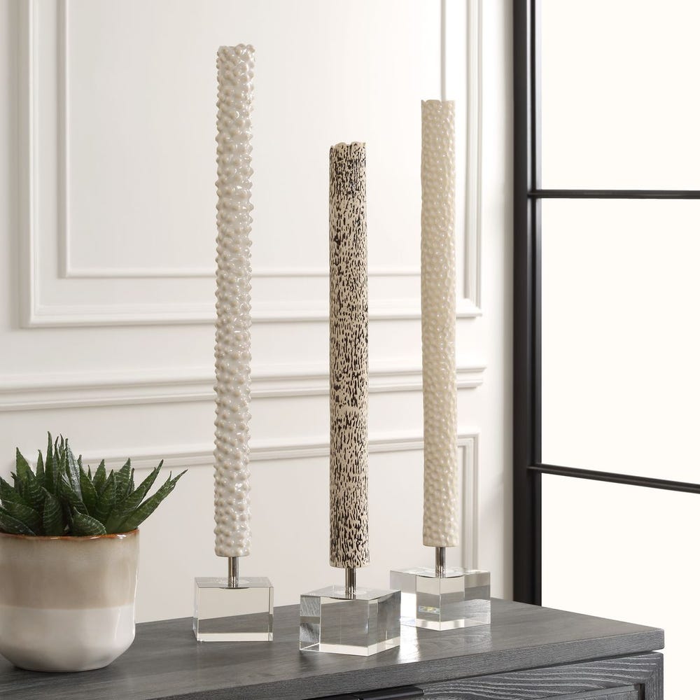 Uttermost Makira Cylindrical Sculptures - Set of 3