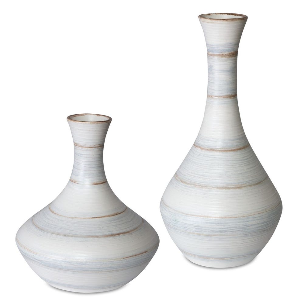 Uttermost Potter Fluted Striped Vases - Set of 2