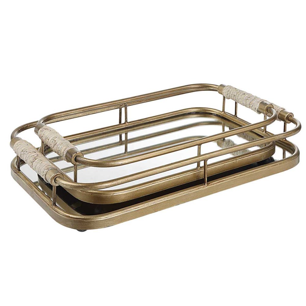 Uttermost Rosea Brushed Gold Trays - Set of 2 by Uttermost