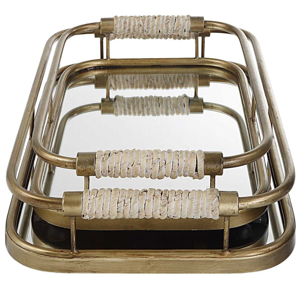 Uttermost Rosea Brushed Gold Trays - Set of 2 by Uttermost