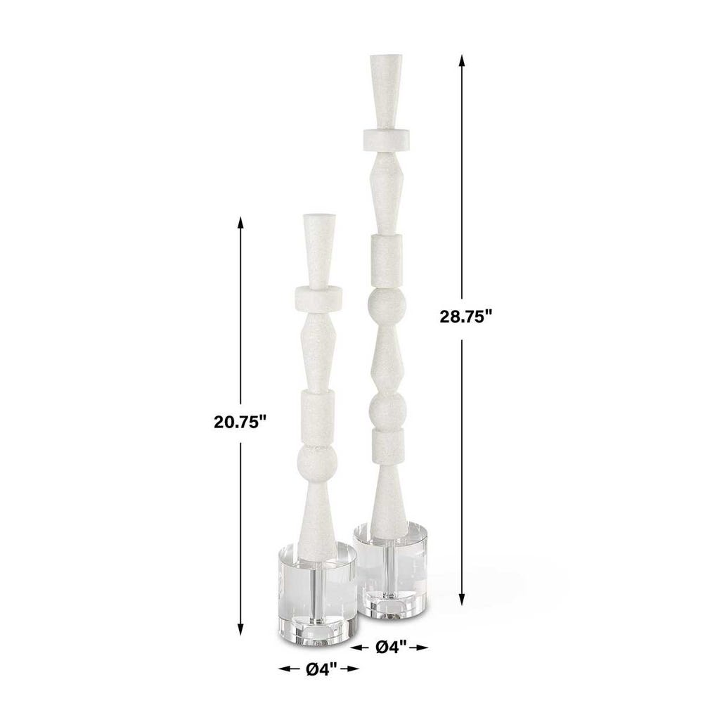 Uttermost Norte White Stone Sculptures - Set of 2