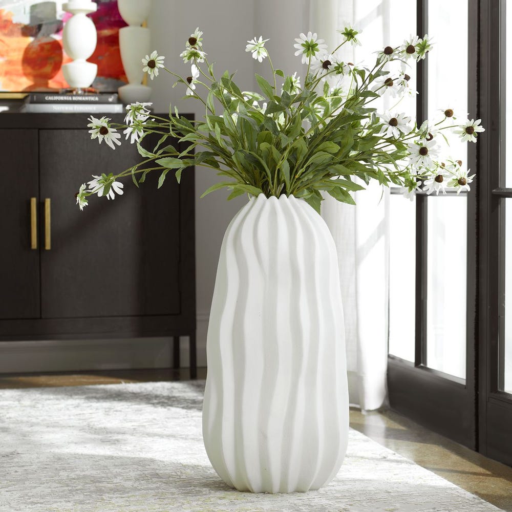 Uttermost Merritt White Floor Vase by Uttermost