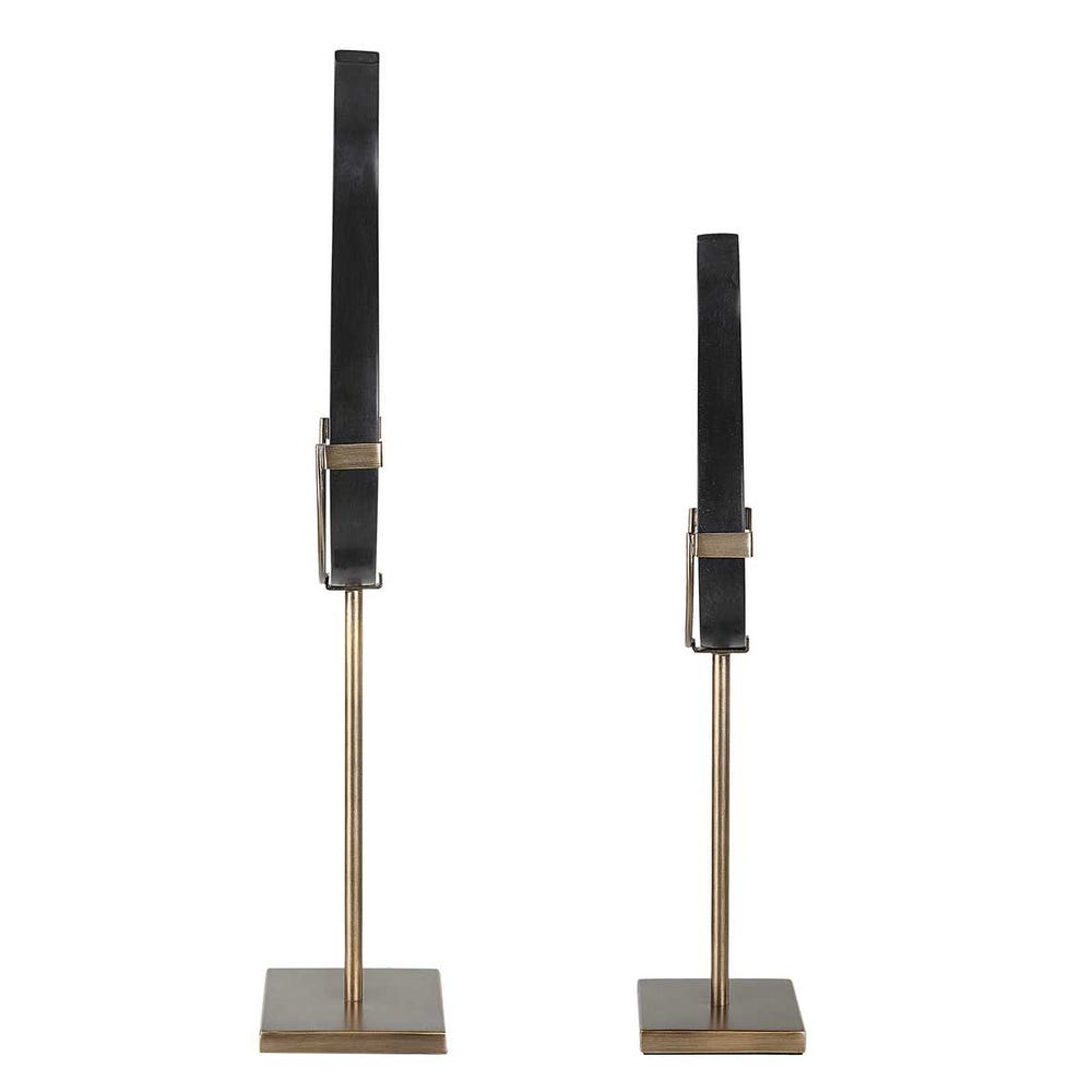 Black Flame Sculptures - Set of 2 by Uttermost