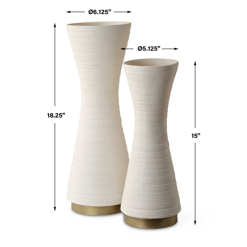 Uttermost Ridgeline White Vases - Set of 2