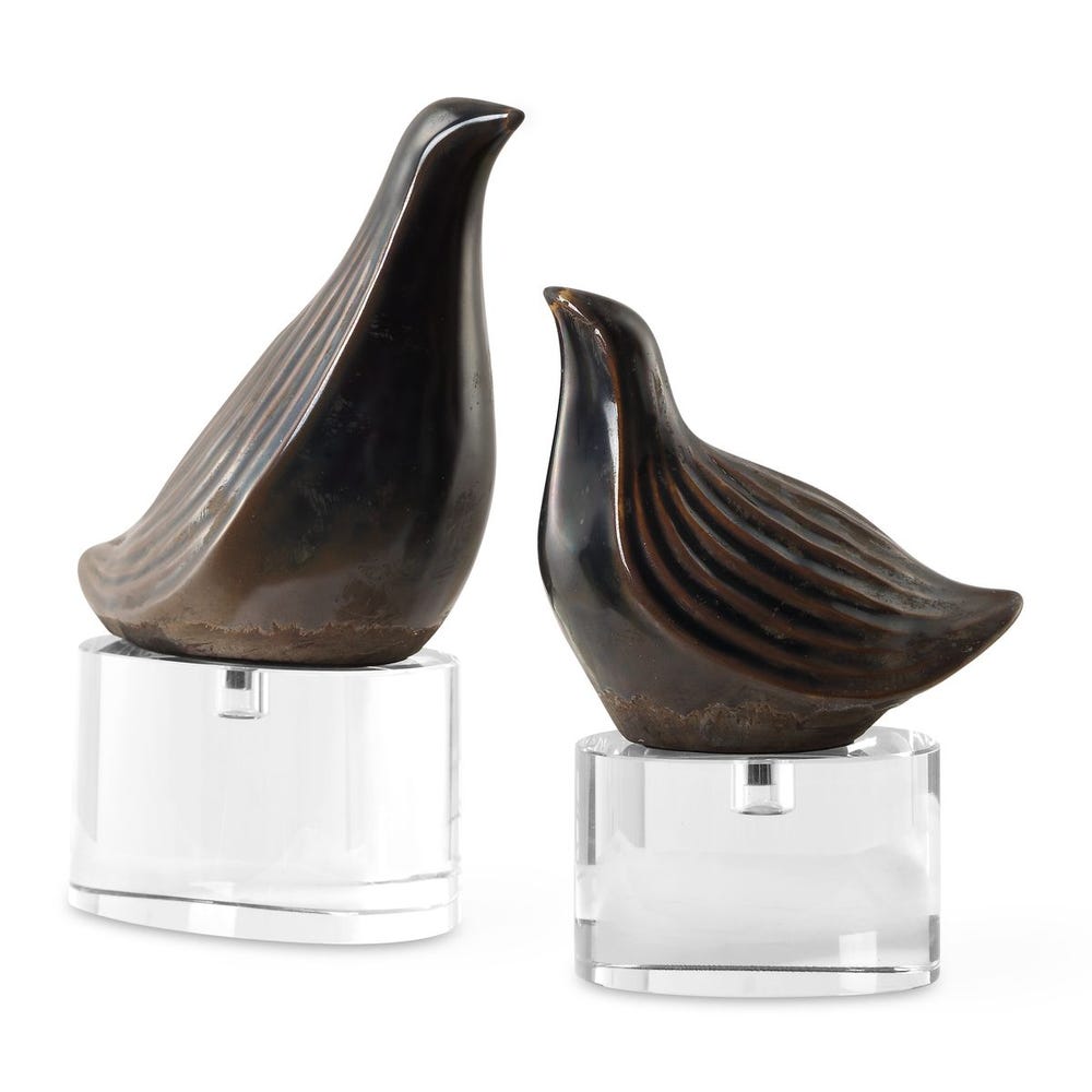Uttermost Nesting Bird Gray Sculptures - Set of 2